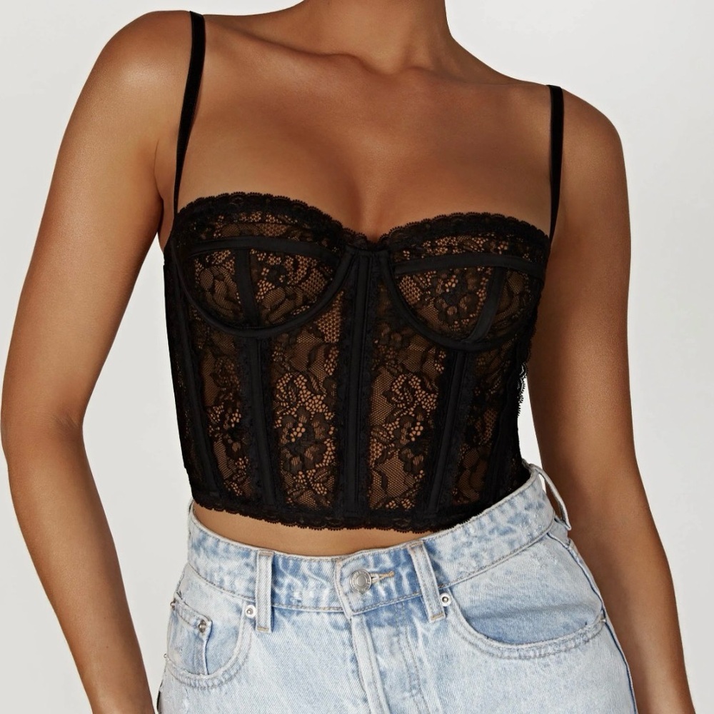 Meshki Black Lace Bustier